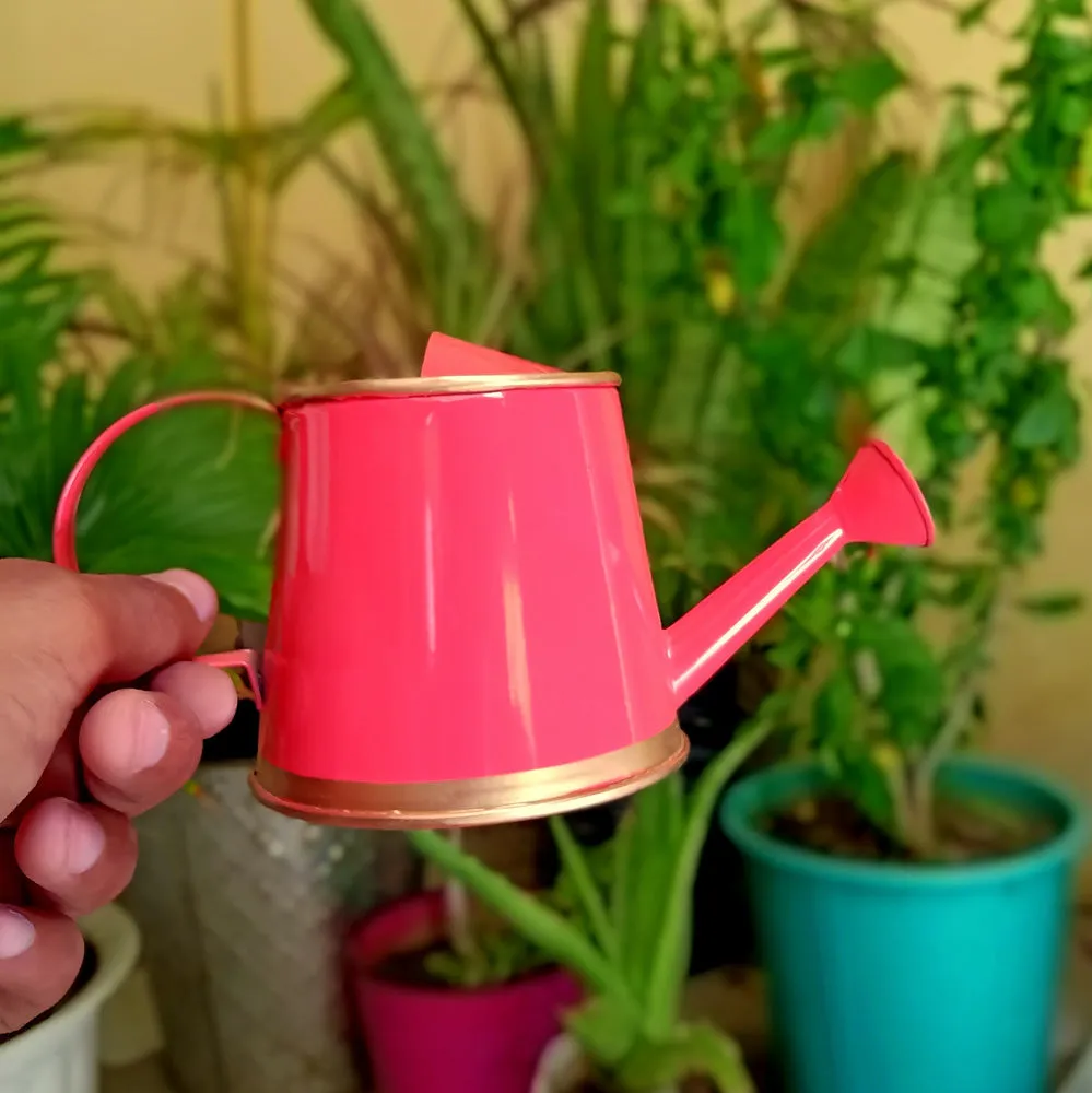 Ecofynd 250 ml Mini Garden Watering Can for Plants for Kids (Pink)