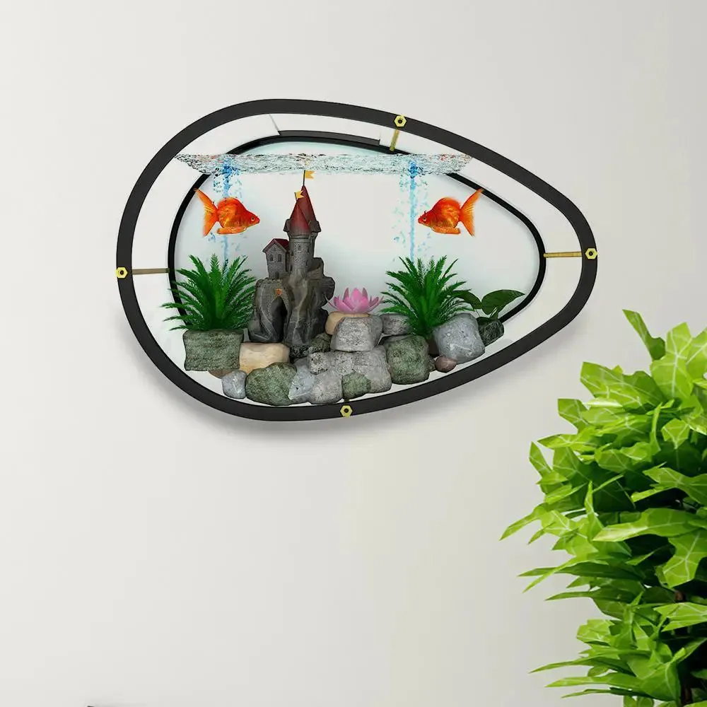 Egg Shaped Transparent Wall Aquarium / Terrarium With Air Pump