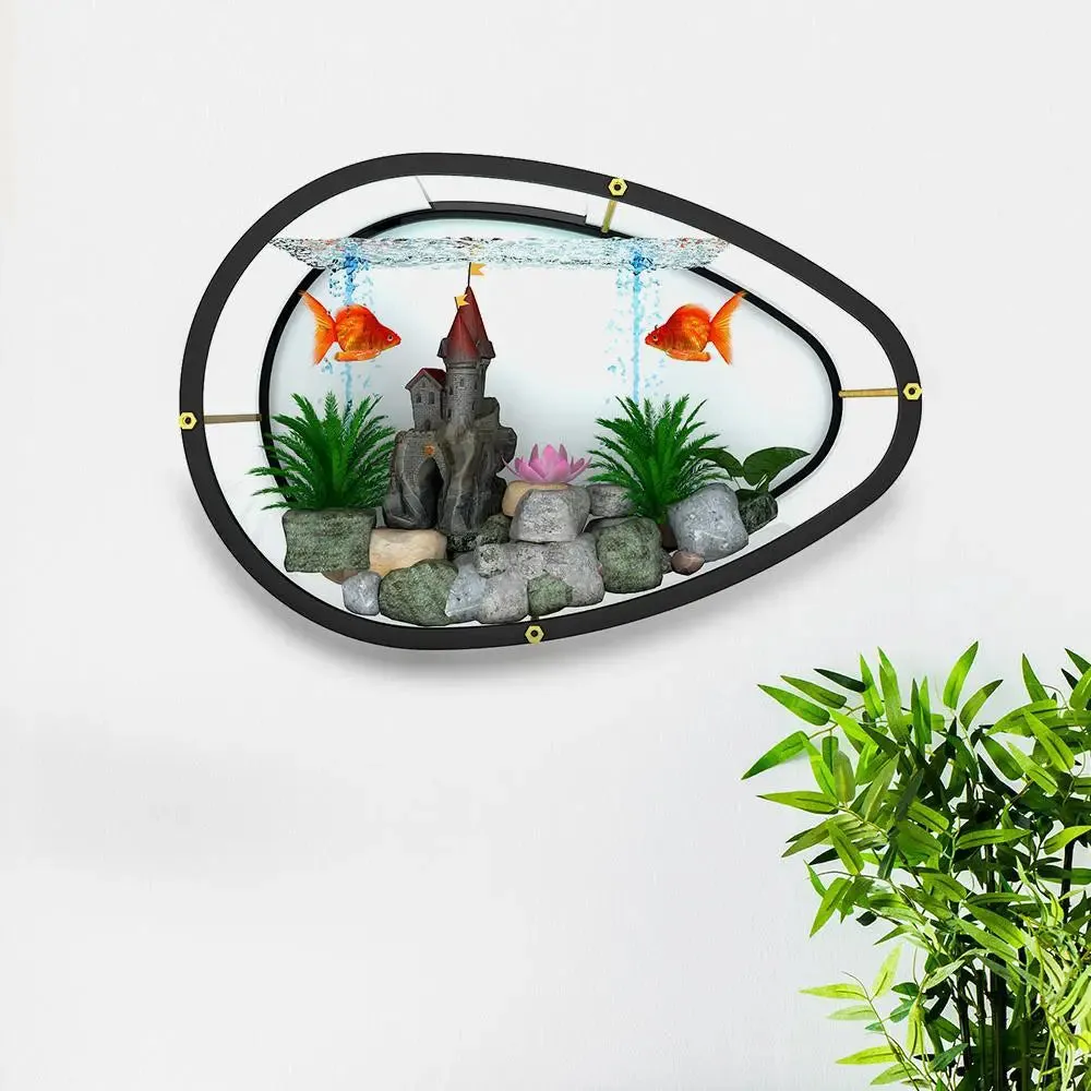 Egg Shaped Transparent Wall Aquarium / Terrarium With Air Pump