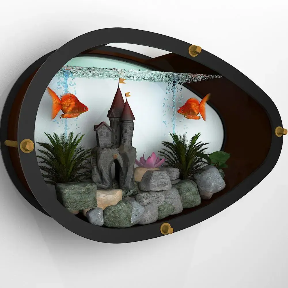 Egg Shaped Wall Aquarium / Terrarium With Air Pump