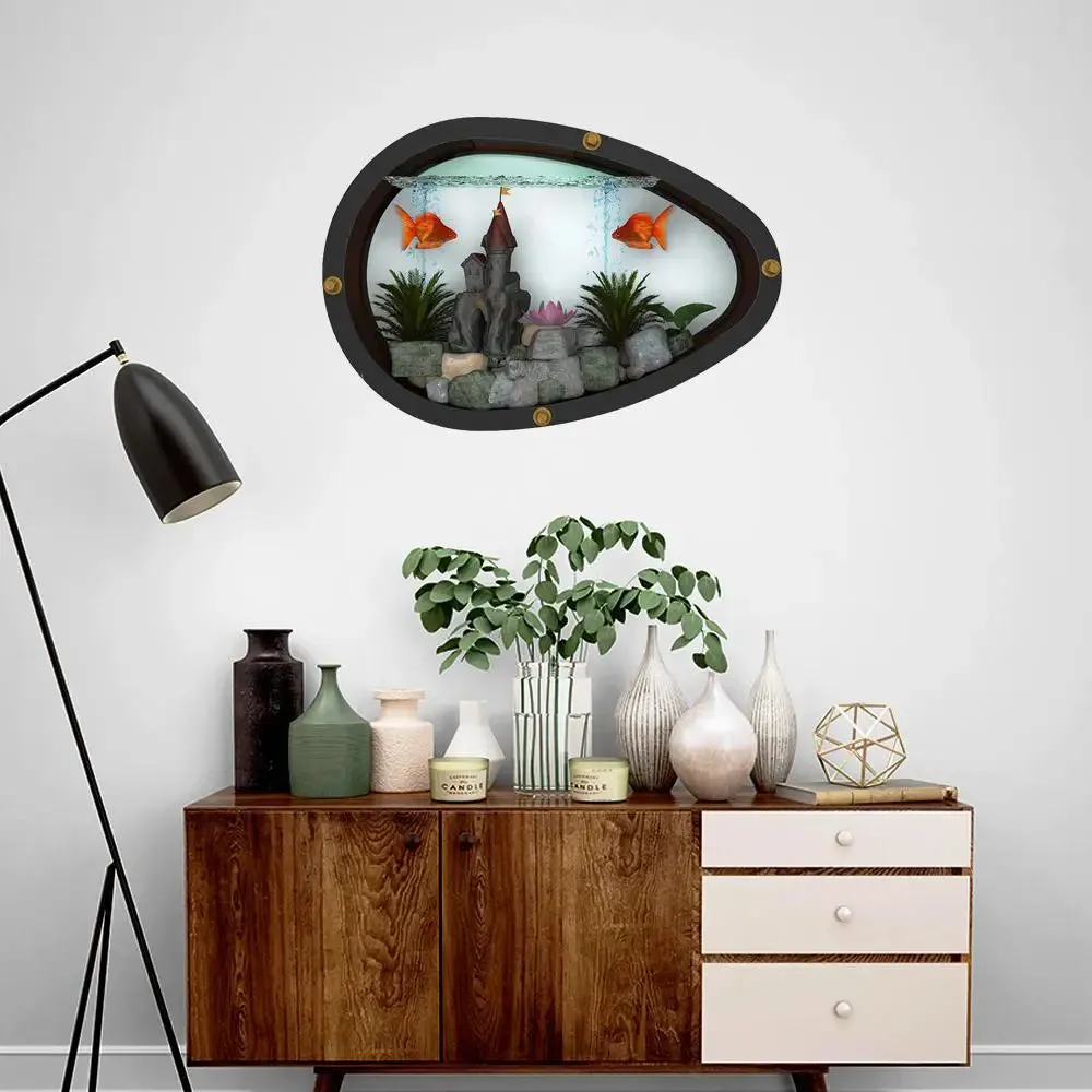 Egg Shaped Wall Aquarium / Terrarium With Air Pump