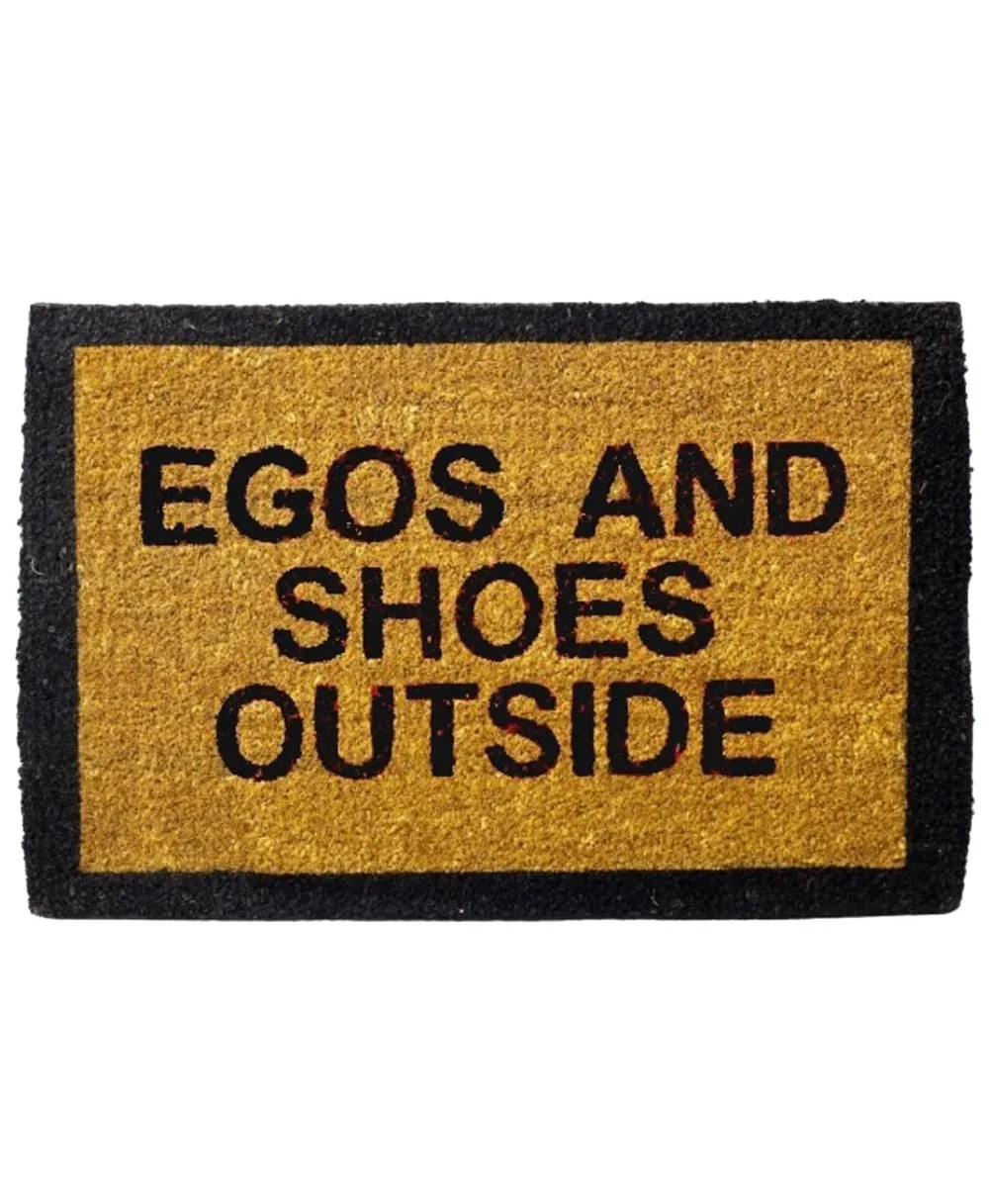 Egos & Shoes Outside Printed Quirky Natural Coir Doormat
