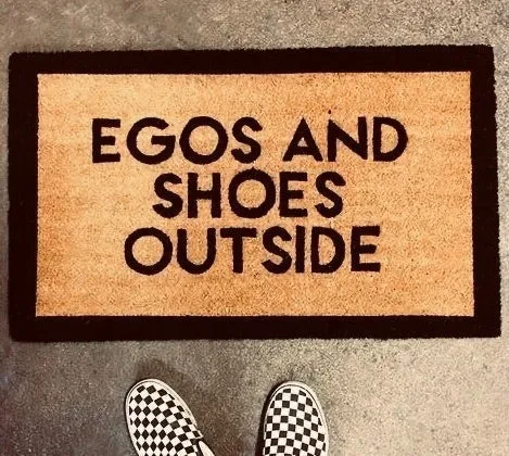 Egos & Shoes Outside Printed Quirky Natural Coir Doormat