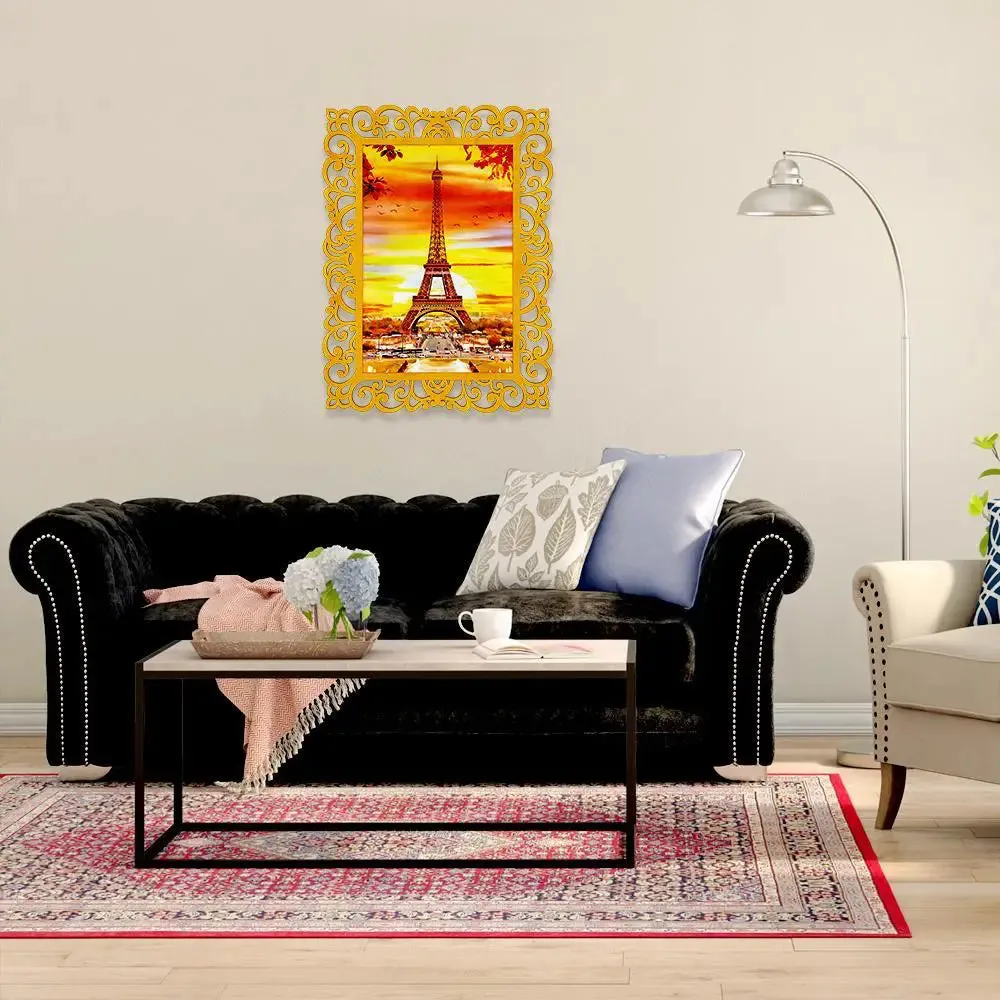 Eiffel Tower Autumn Season Canvas Print in Decorative Frame