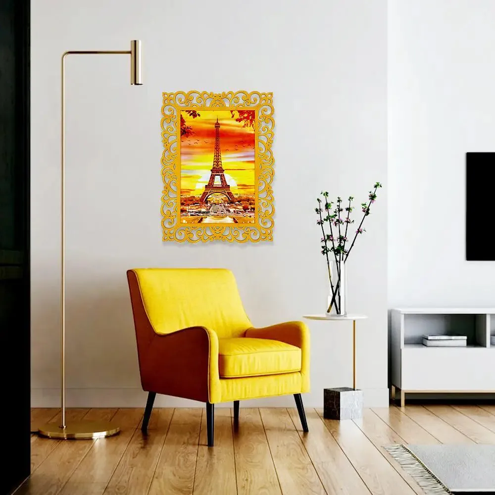 Eiffel Tower Autumn Season Canvas Print in Decorative Frame