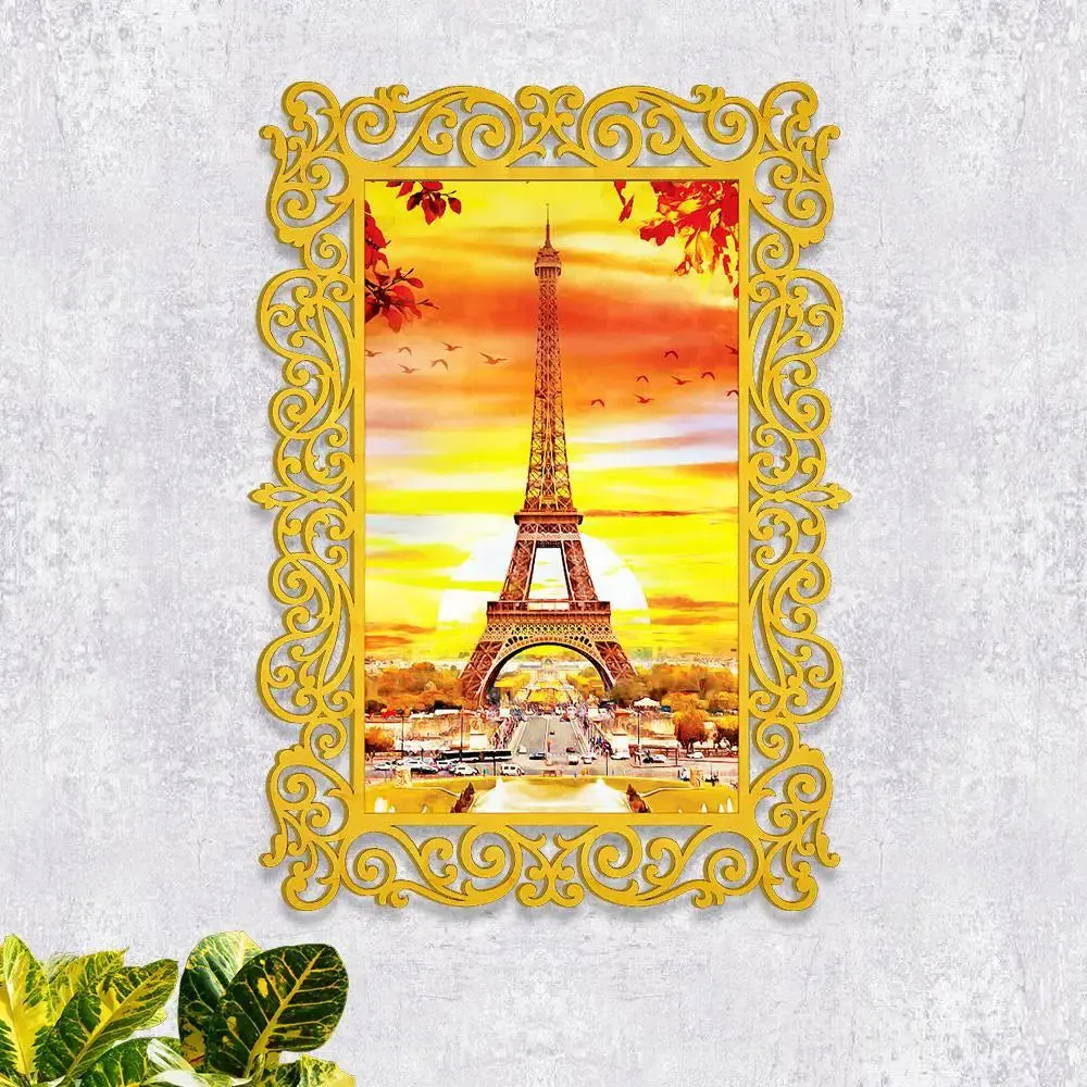 Eiffel Tower Autumn Season Canvas Print in Decorative Frame