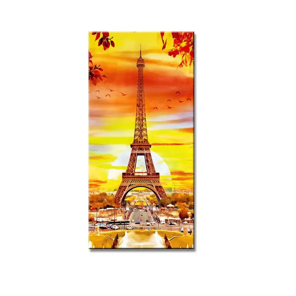 Eiffel Tower Autumn Season Canvas Printed Wall Painting With Wood Frame