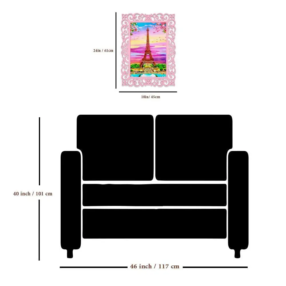 Eiffel Tower Sprig Season Canvas Print in Decorative Frame