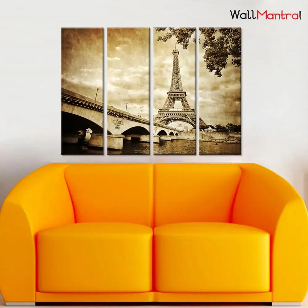 Eiffel Tower Wall Painting Multiple Framed Canvas Wall Art