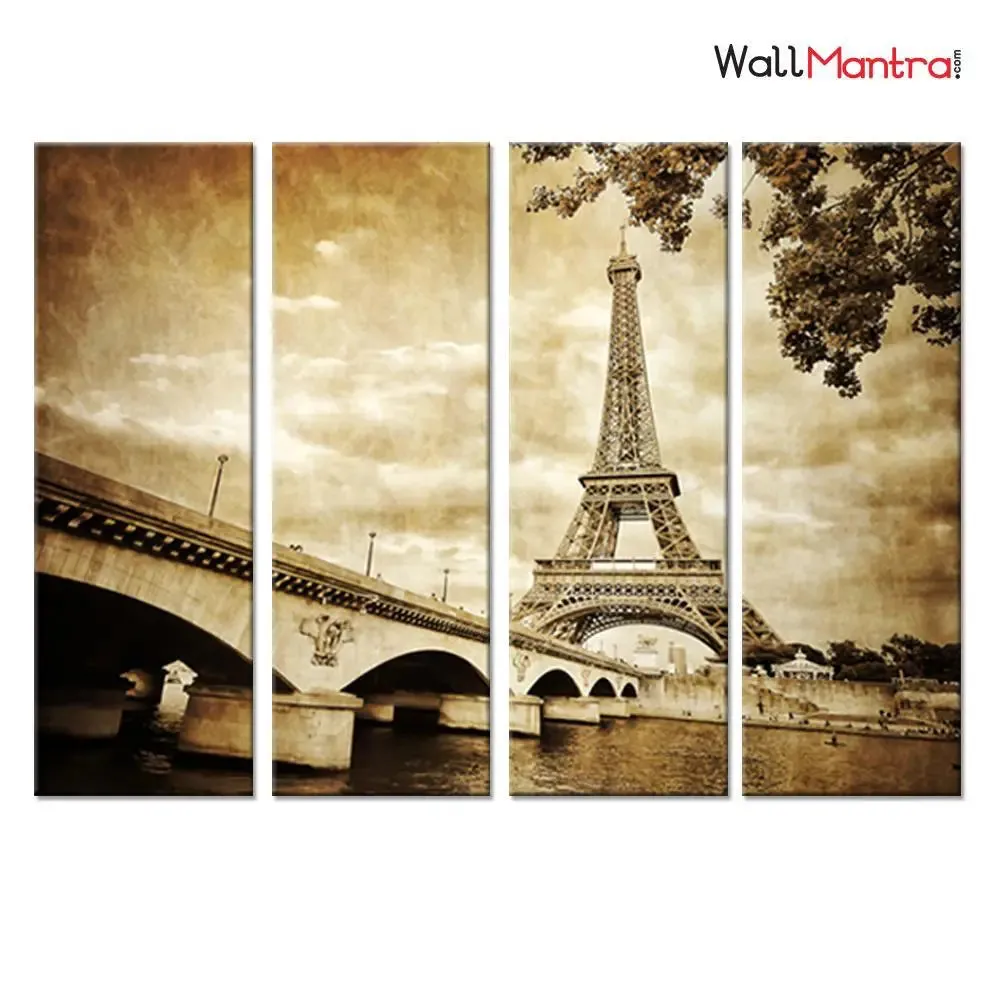 Eiffel Tower Wall Painting Multiple Framed Canvas Wall Art