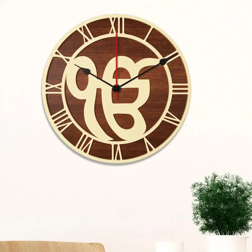 Ek Onkar Dual Layer Wooden Wall Clock