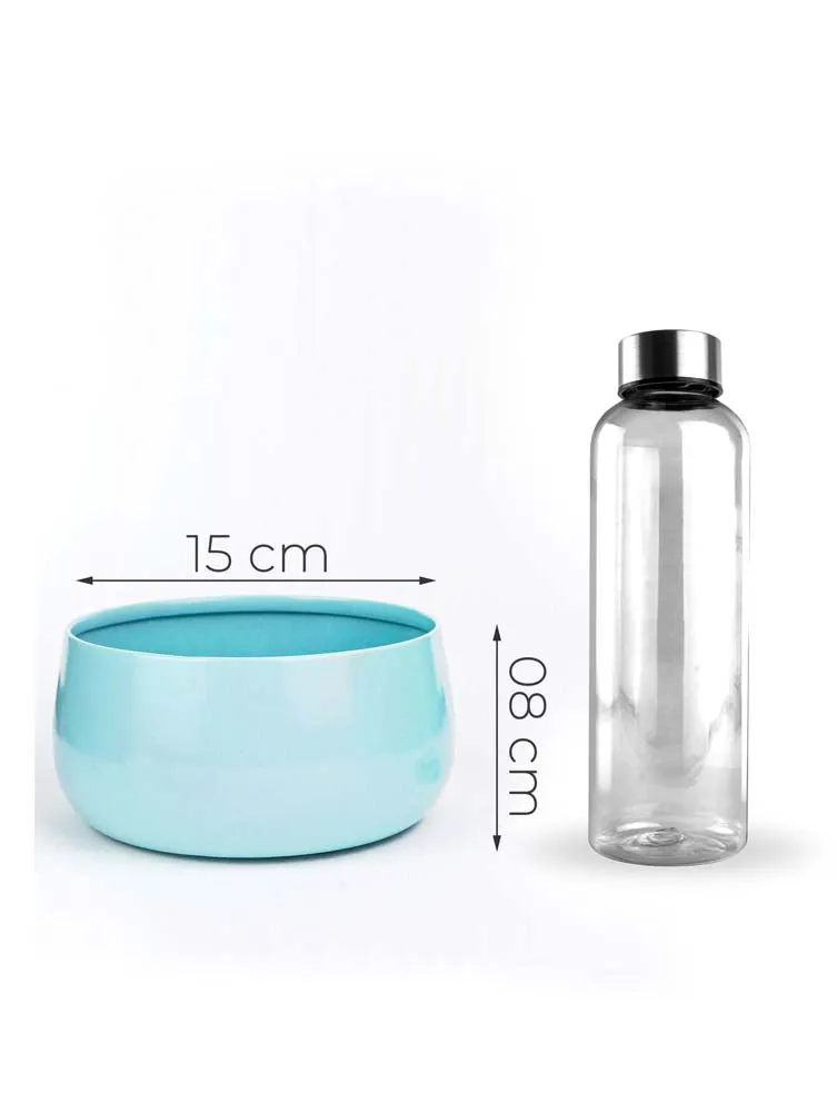 Elegant Aqua Handi Resilient Metal Plant Pots Set Of 2