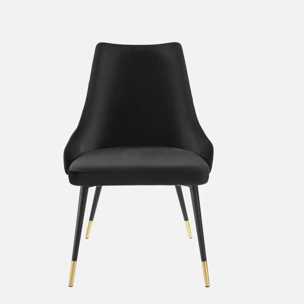 Elegant Black Velvet Accent Chair Single