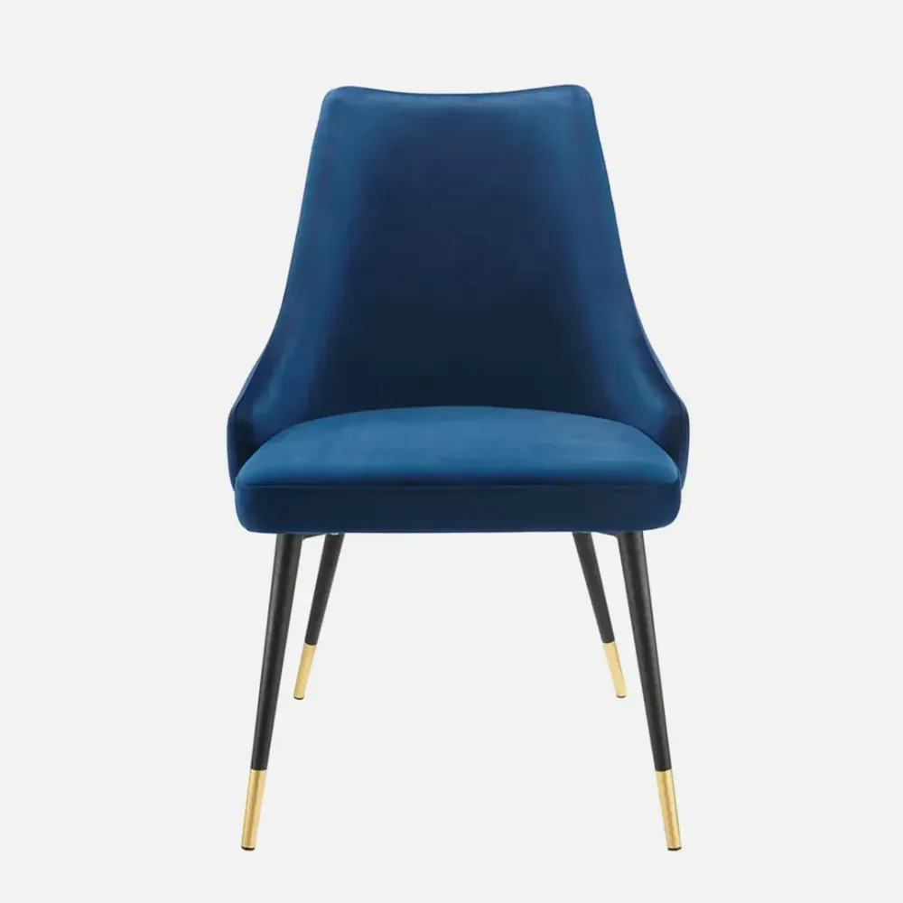 Elegant Blue Velvet Accent Chair Single