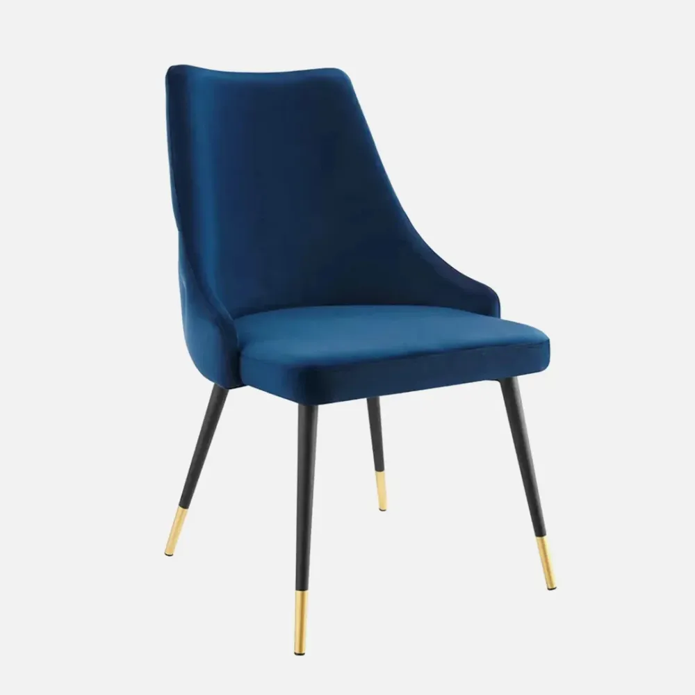 Elegant Blue Velvet Accent Chair Single