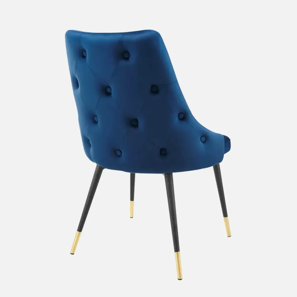 Elegant Blue Velvet Accent Chair Single