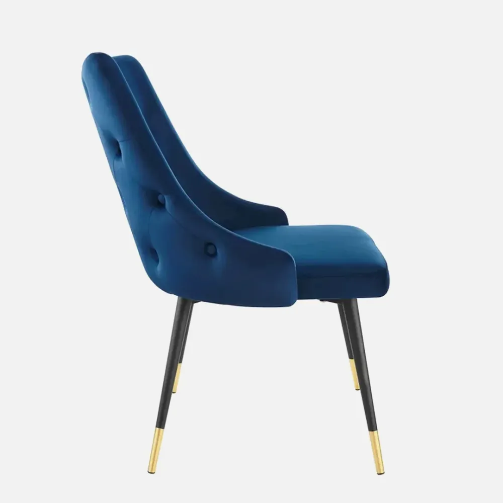 Elegant Blue Velvet Accent Chair Single