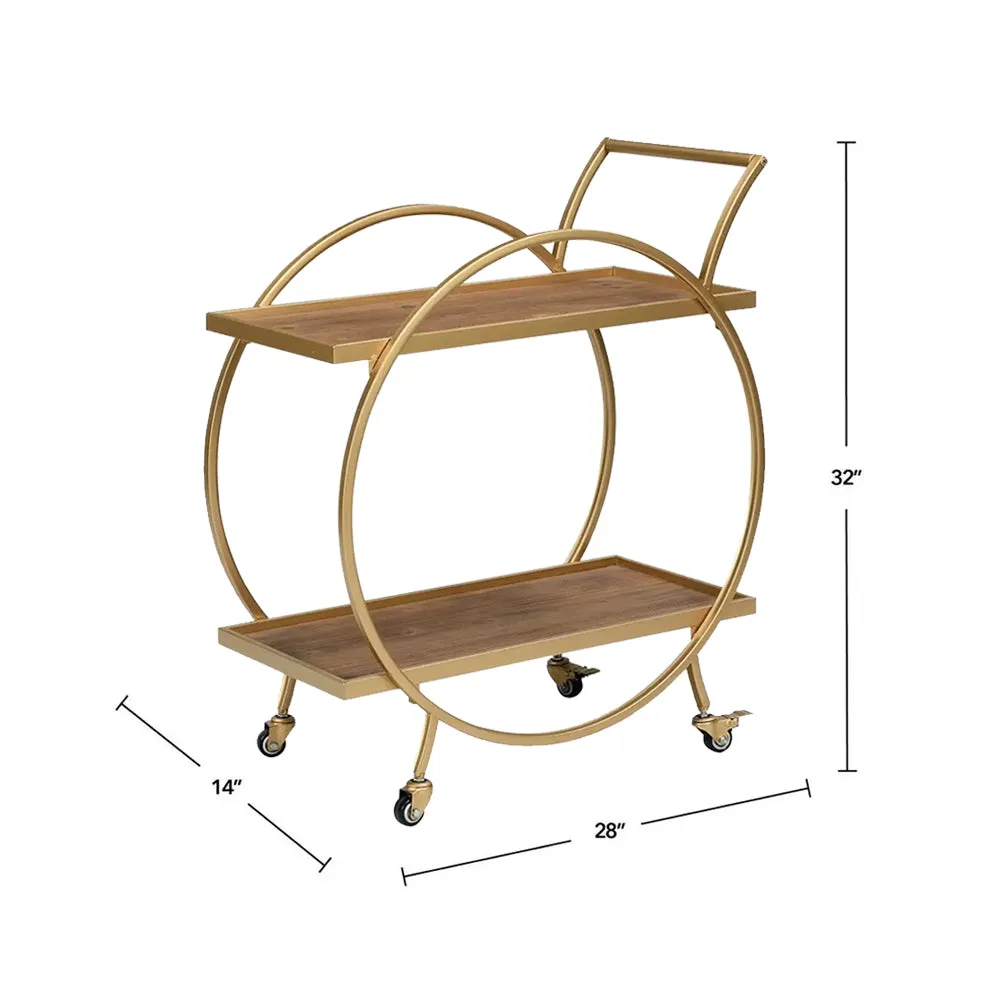Elegant Circular Designer Metal Bar Trolley
