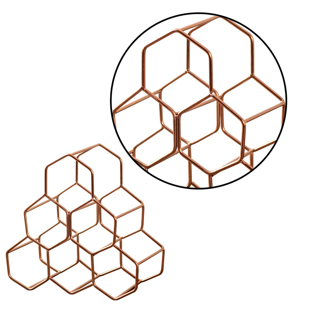 Elegant Copper Iron Wine Holder Rack