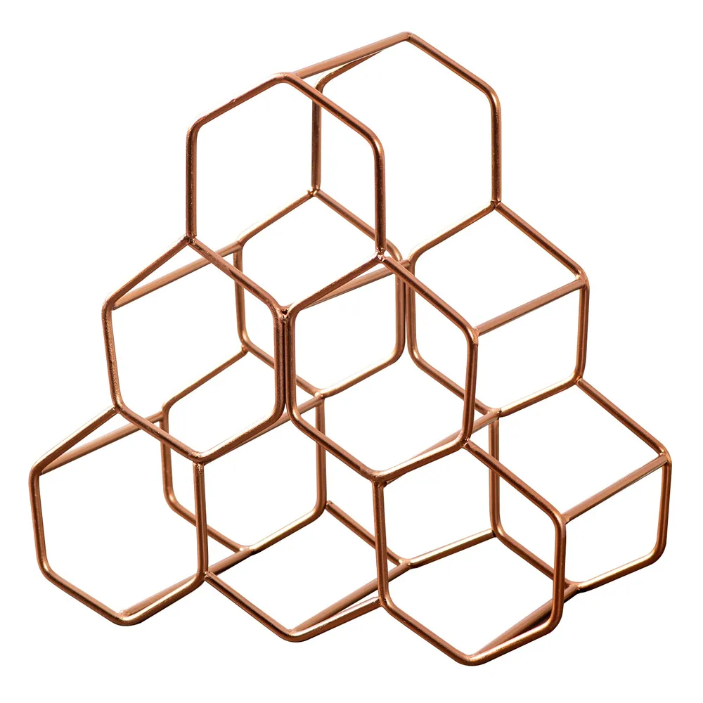 Elegant Copper Iron Wine Holder Rack