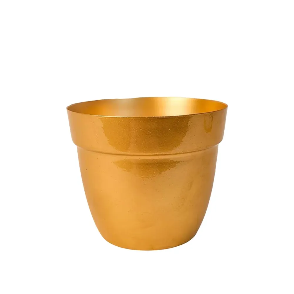 Elegant Gold Toned Resilient Metal Pot Stand Set Of 1