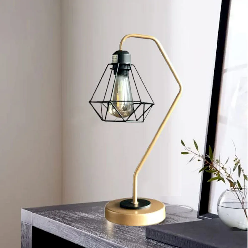 Elegant Golden Bending Metal Table Lamp