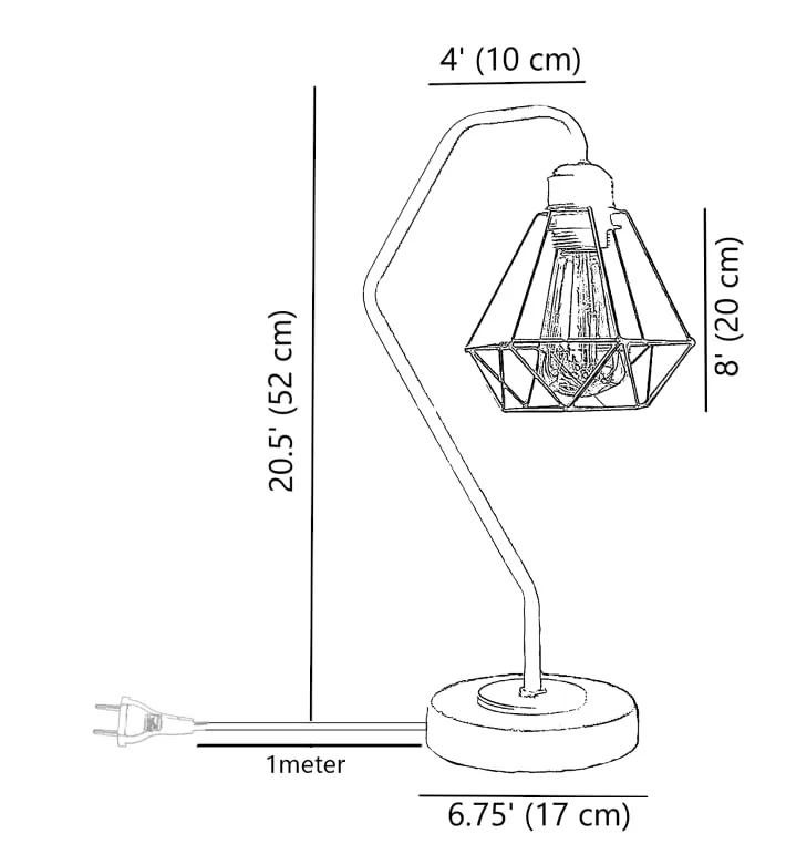 Elegant Golden Bending Metal Table Lamp