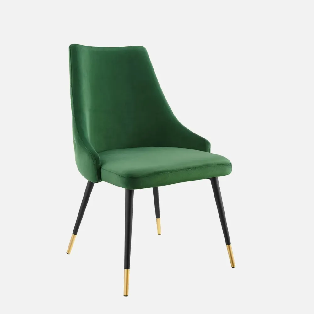 Elegant Green Velvet Accent Chair Single