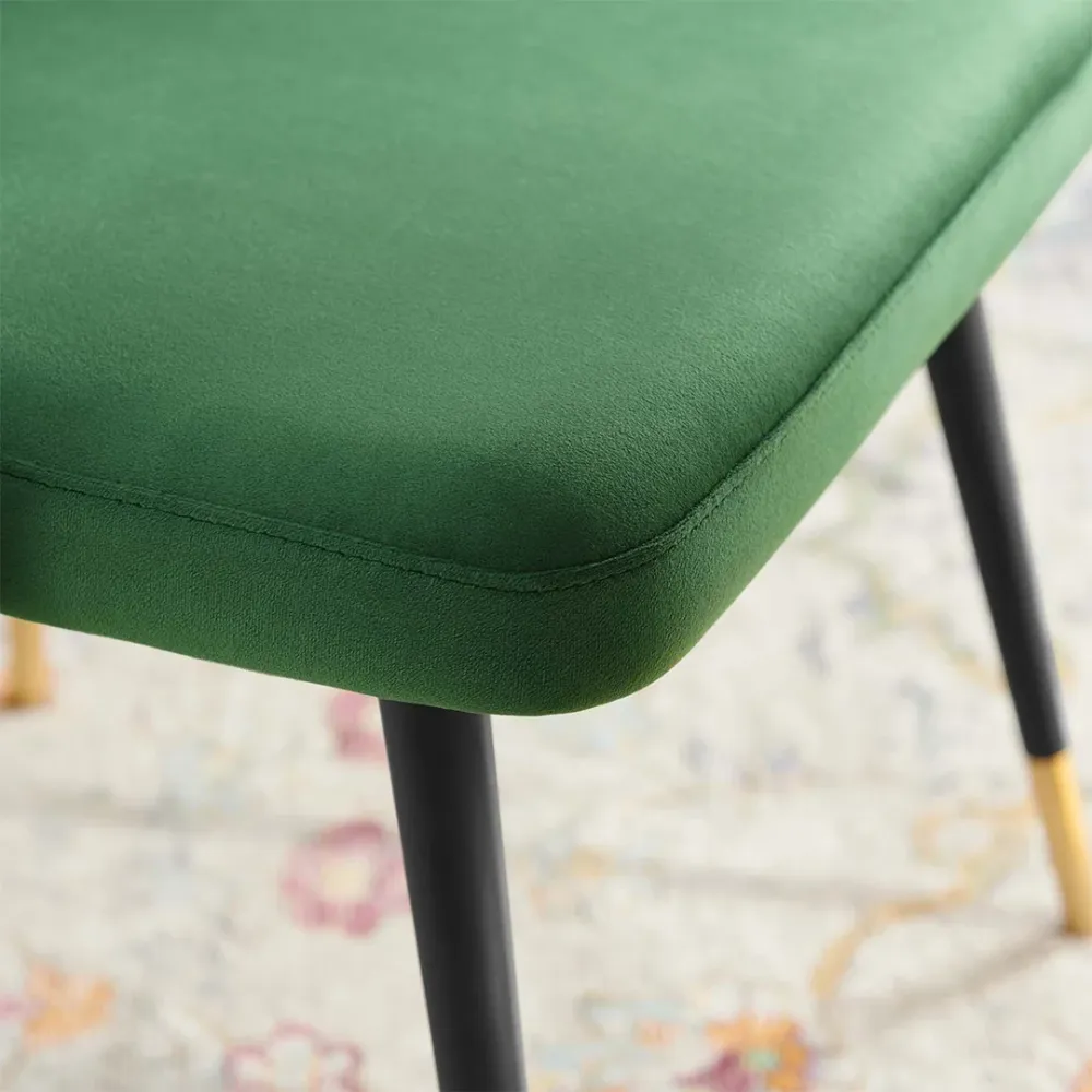 Elegant Green Velvet Accent Chair Single