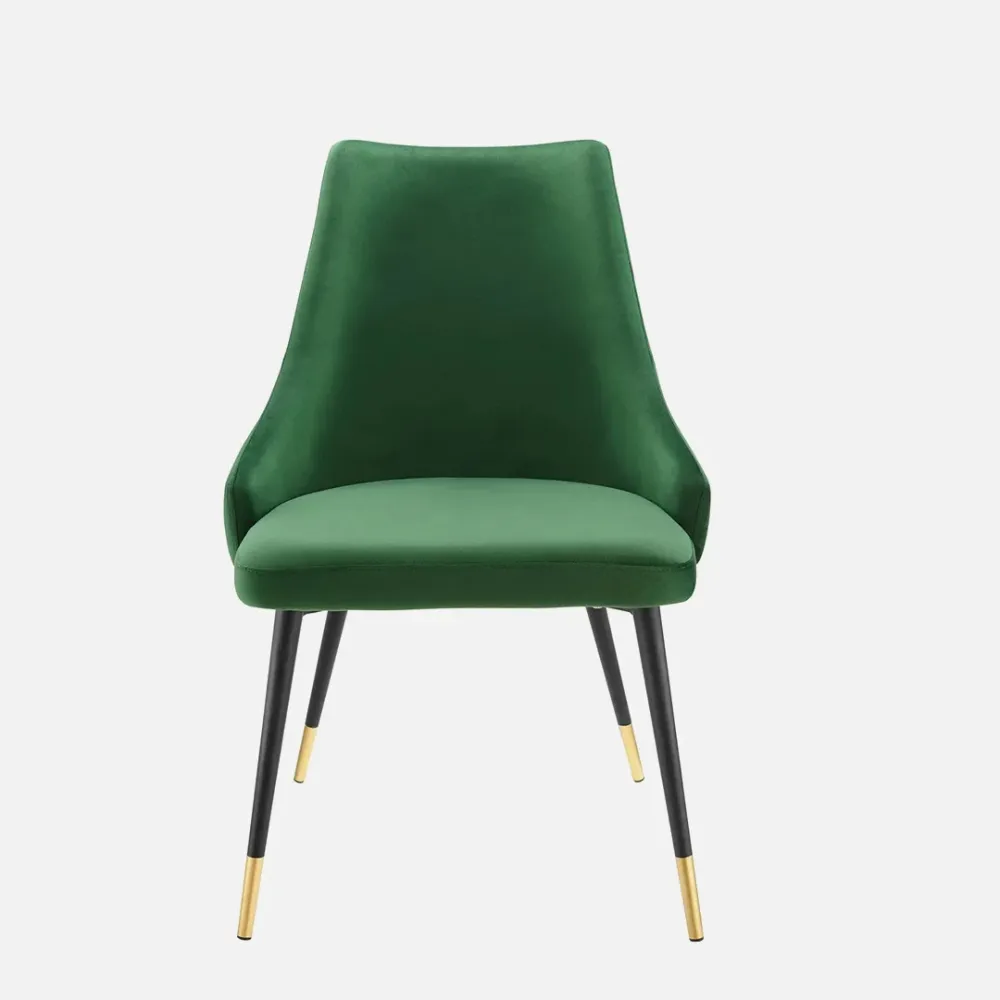 Elegant Green Velvet Accent Chair Single