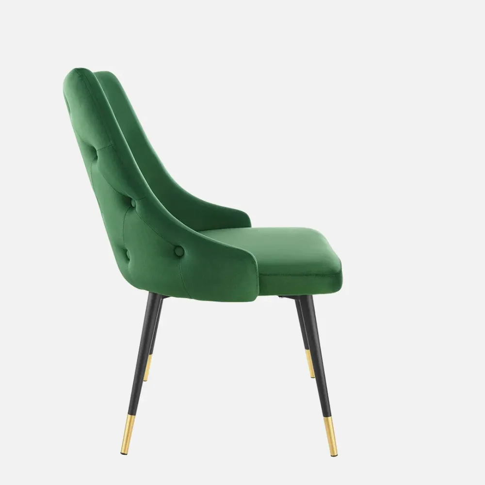 Elegant Green Velvet Accent Chair Single