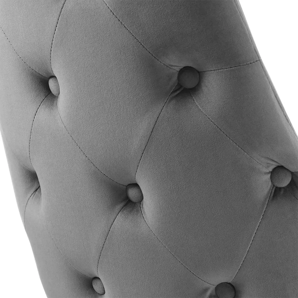 Elegant Grey Velvet Accent Chair Single