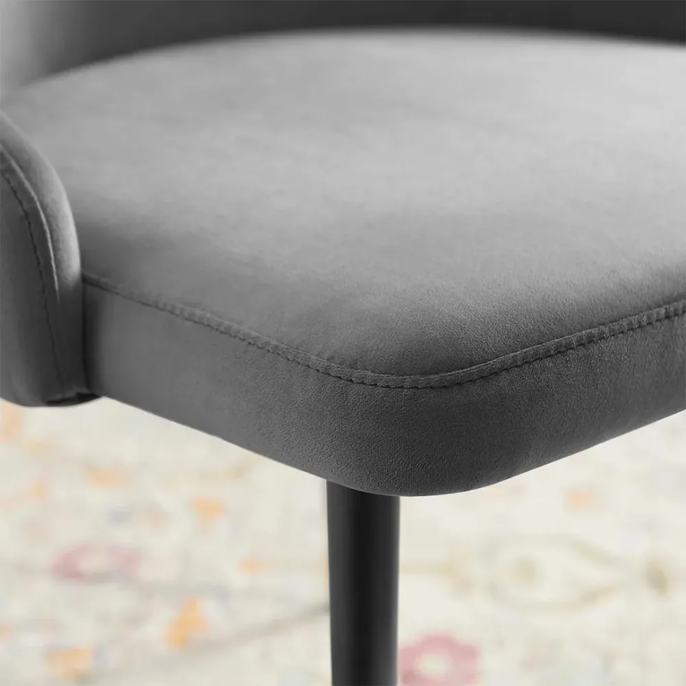 Elegant Grey Velvet Accent Chair Single