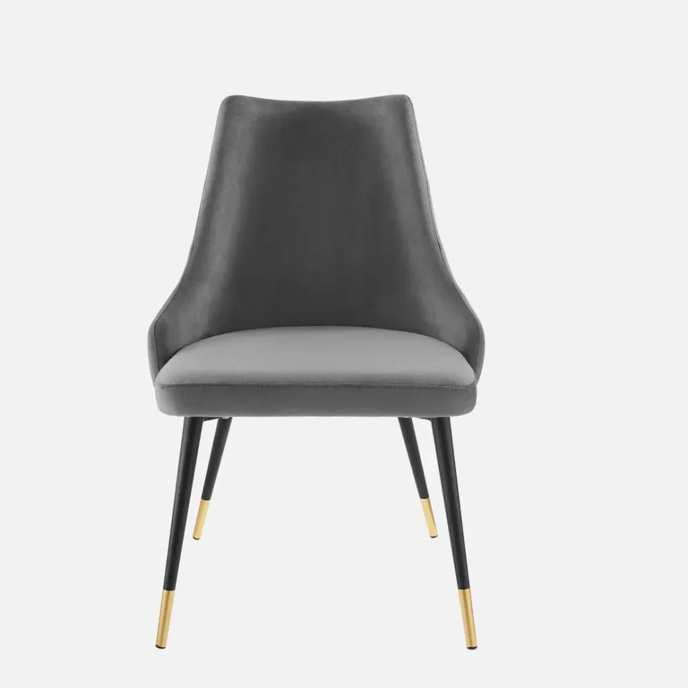 Elegant Grey Velvet Accent Chair Single