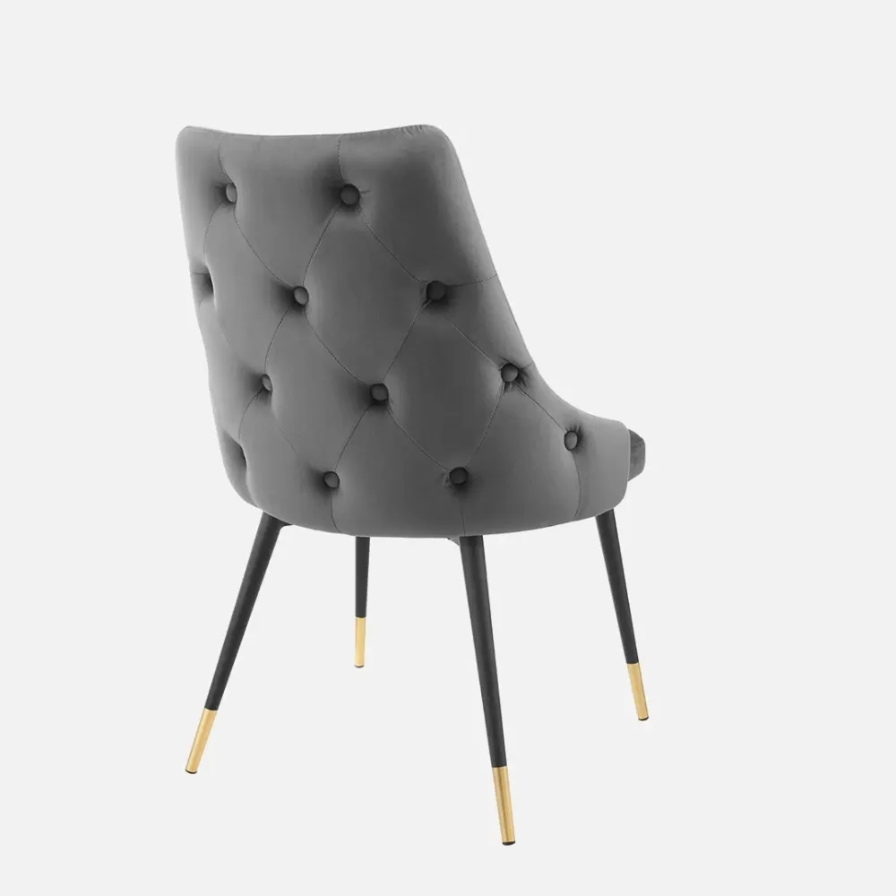 Elegant Grey Velvet Accent Chair Single