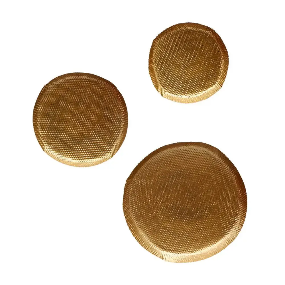 Elegant Hand-Hammered Golden Metal Wall Decor -Set of 3