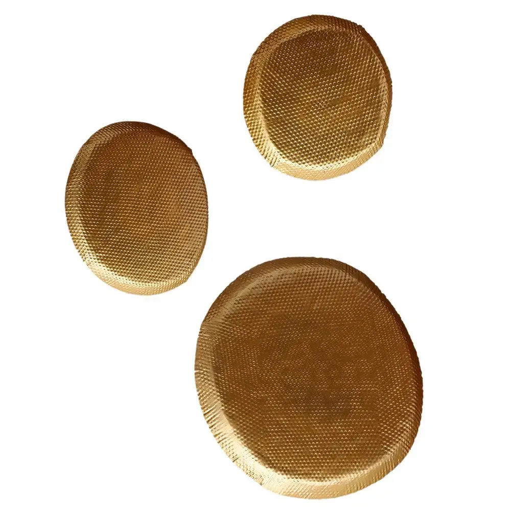 Elegant Hand-Hammered Golden Metal Wall Decor -Set of 3