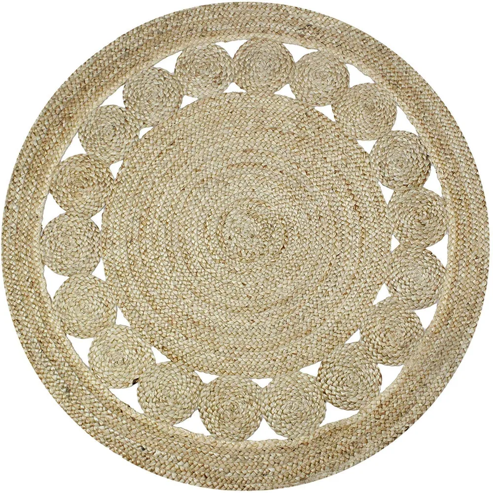 Elegant Handwoven Designer  Jute Rug XS (2*2ft)