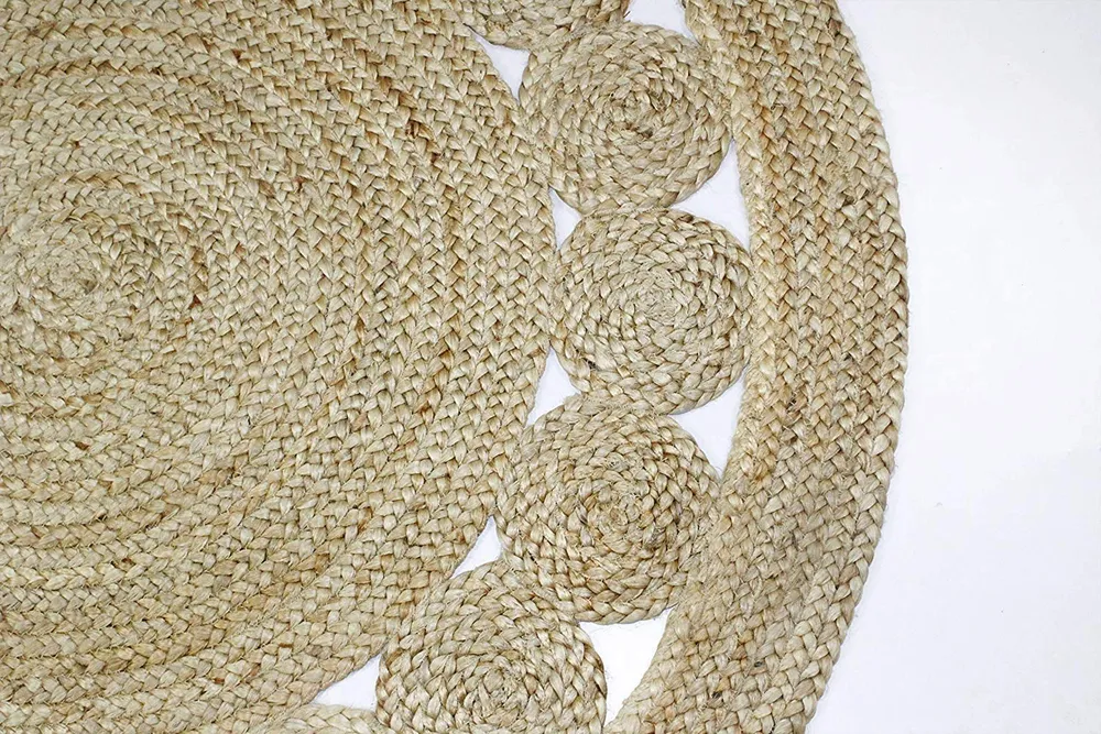 Elegant Handwoven Designer  Jute Rug XS (2*2ft)