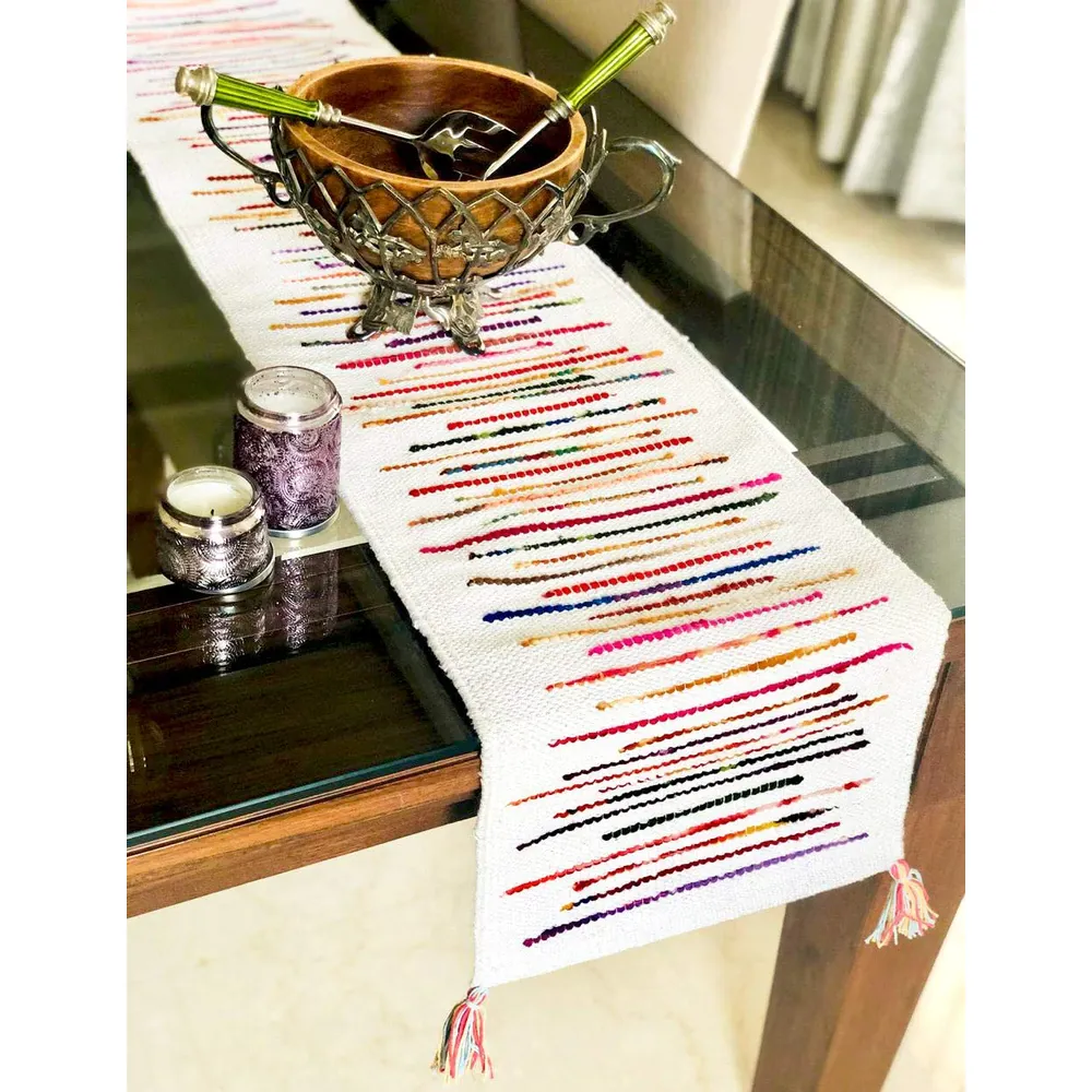 Elegant Multicolor Cotton Table Runner