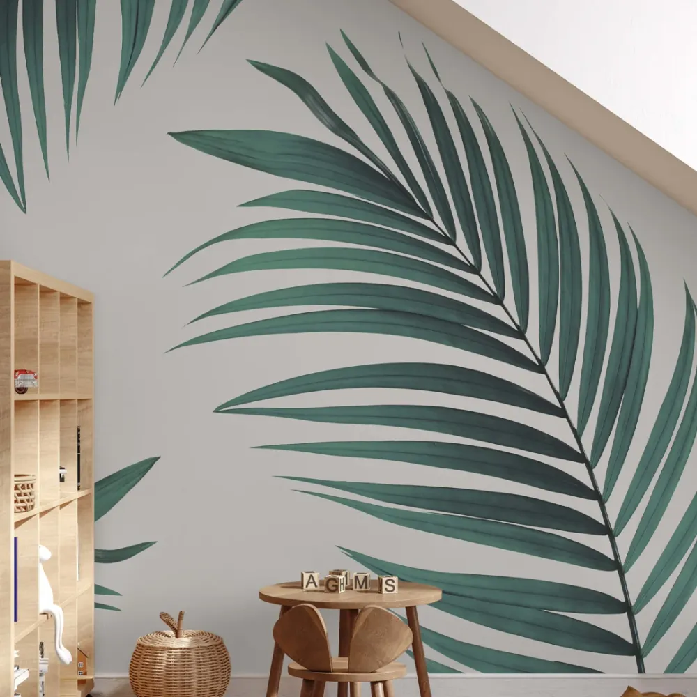 WallMantra Elegant Palm Fronds Premium Quality Wallpaper Yellow