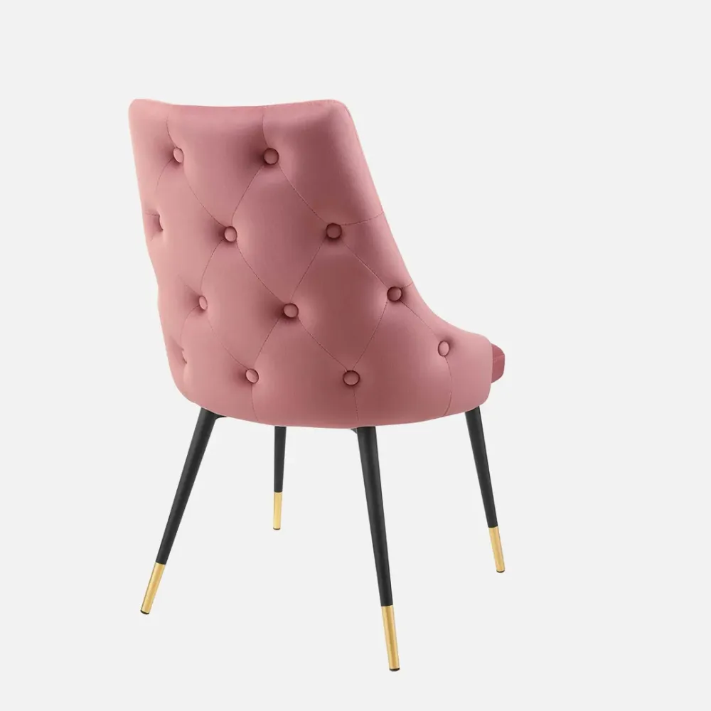 Elegant Pink Velvet Accent Chair Single