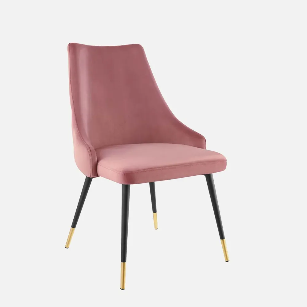 Elegant Pink Velvet Accent Chair Single