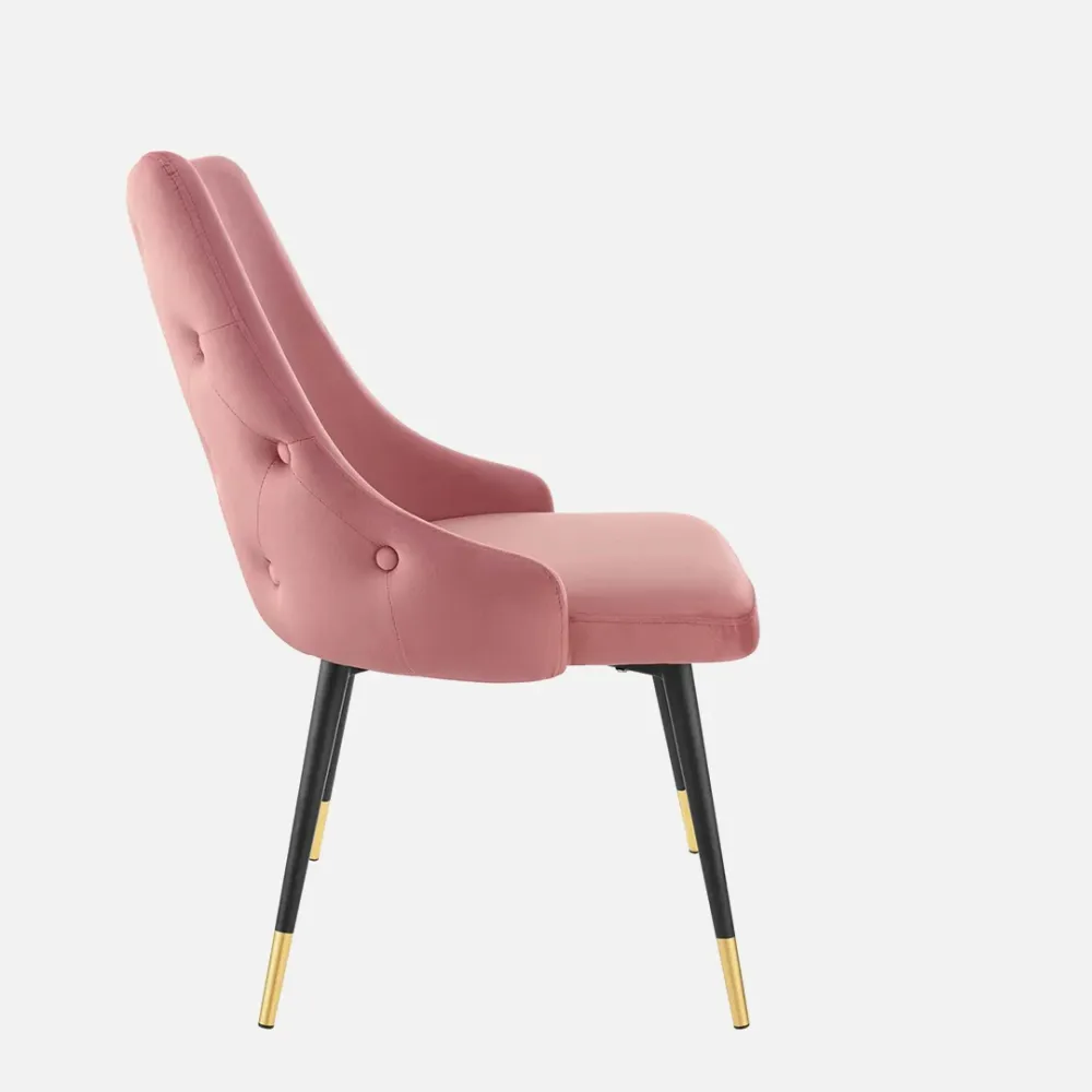 Elegant Pink Velvet Accent Chair Single