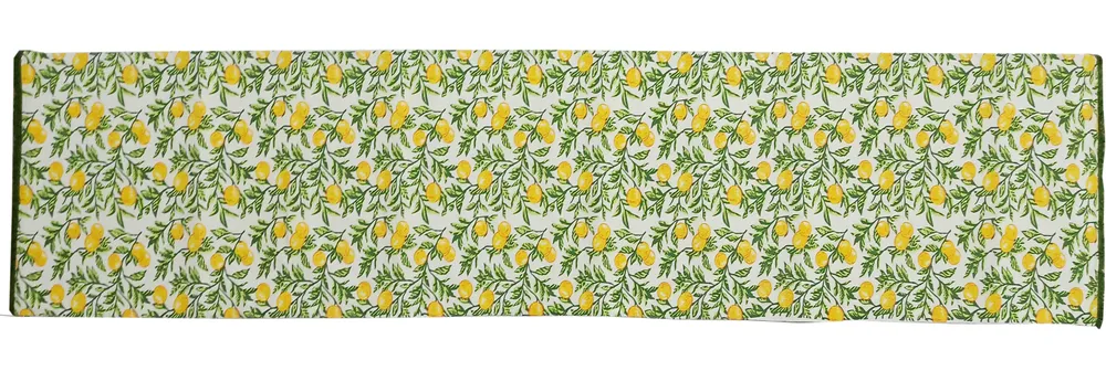Elegant Printed Designer Cotton Lemon Table Runner