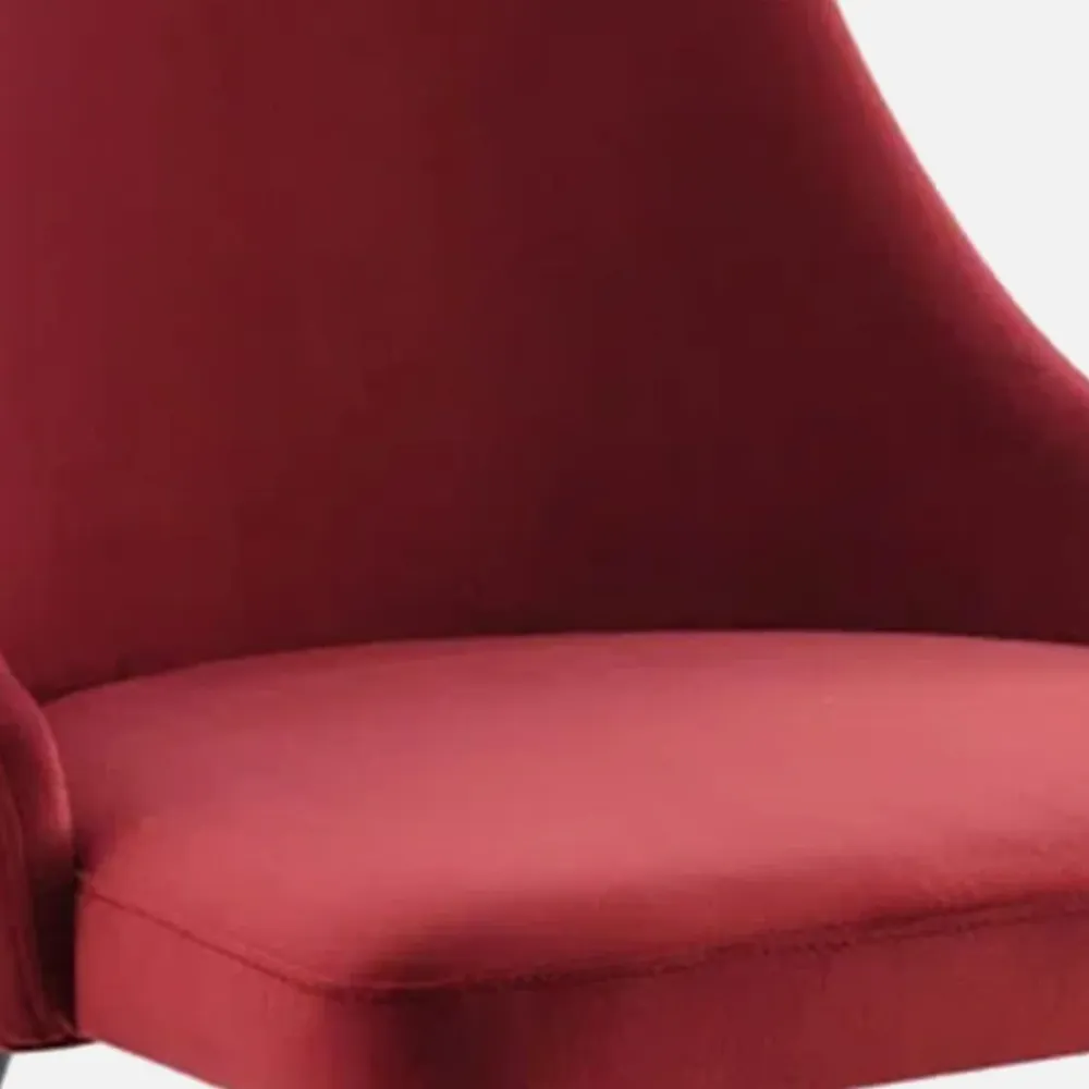 Elegant Red Velvet Accent Chair Single