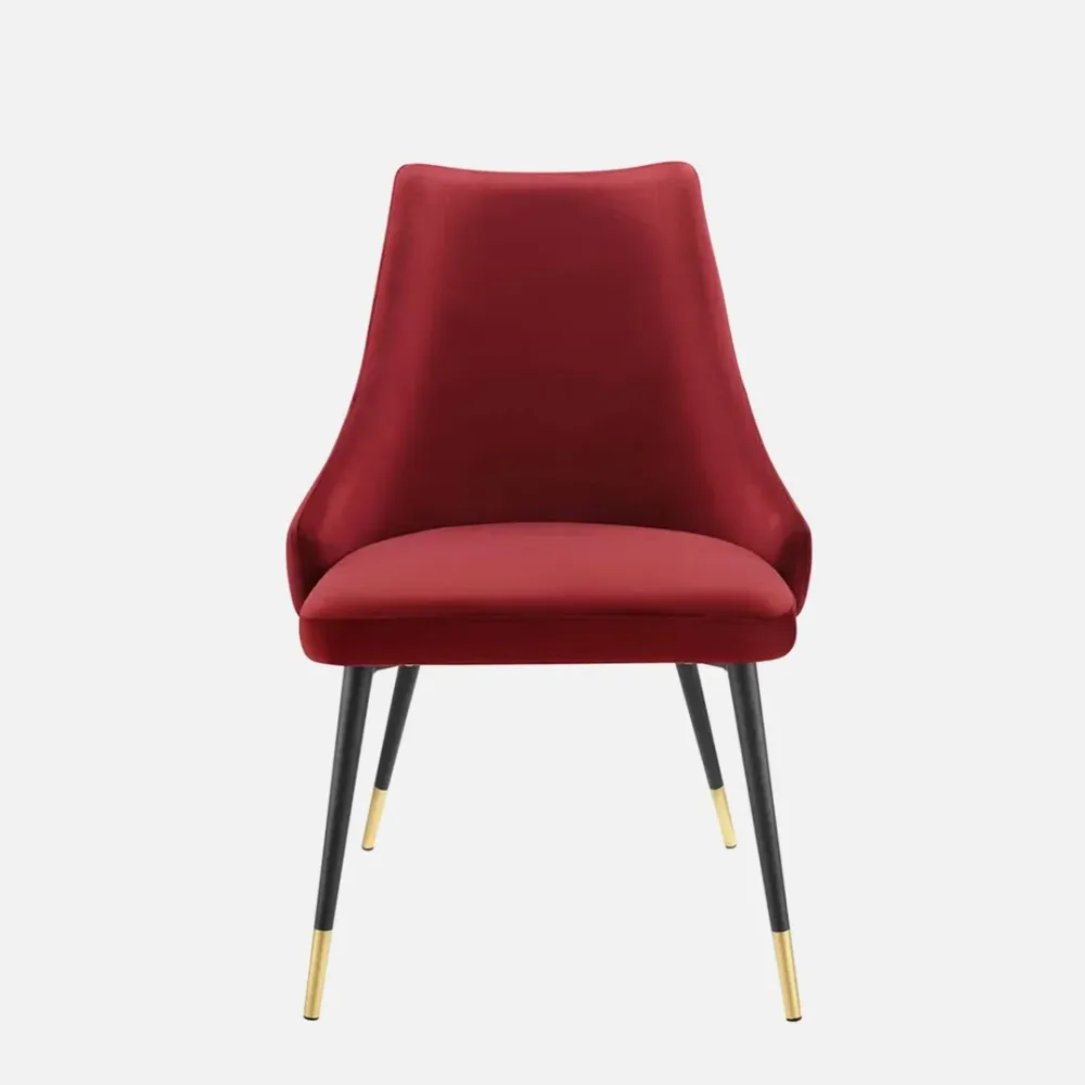 Elegant Red Velvet Accent Chair Single