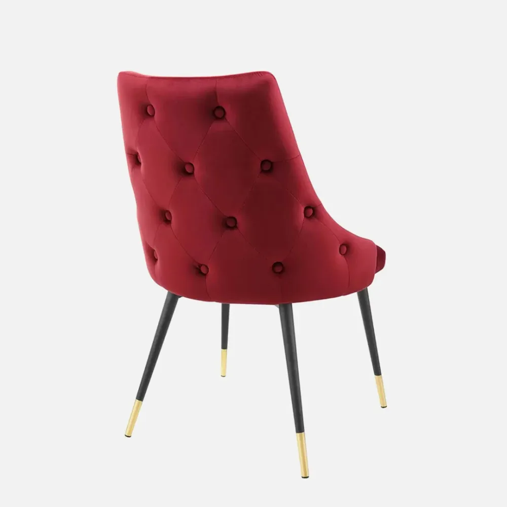 Elegant Red Velvet Accent Chair Single