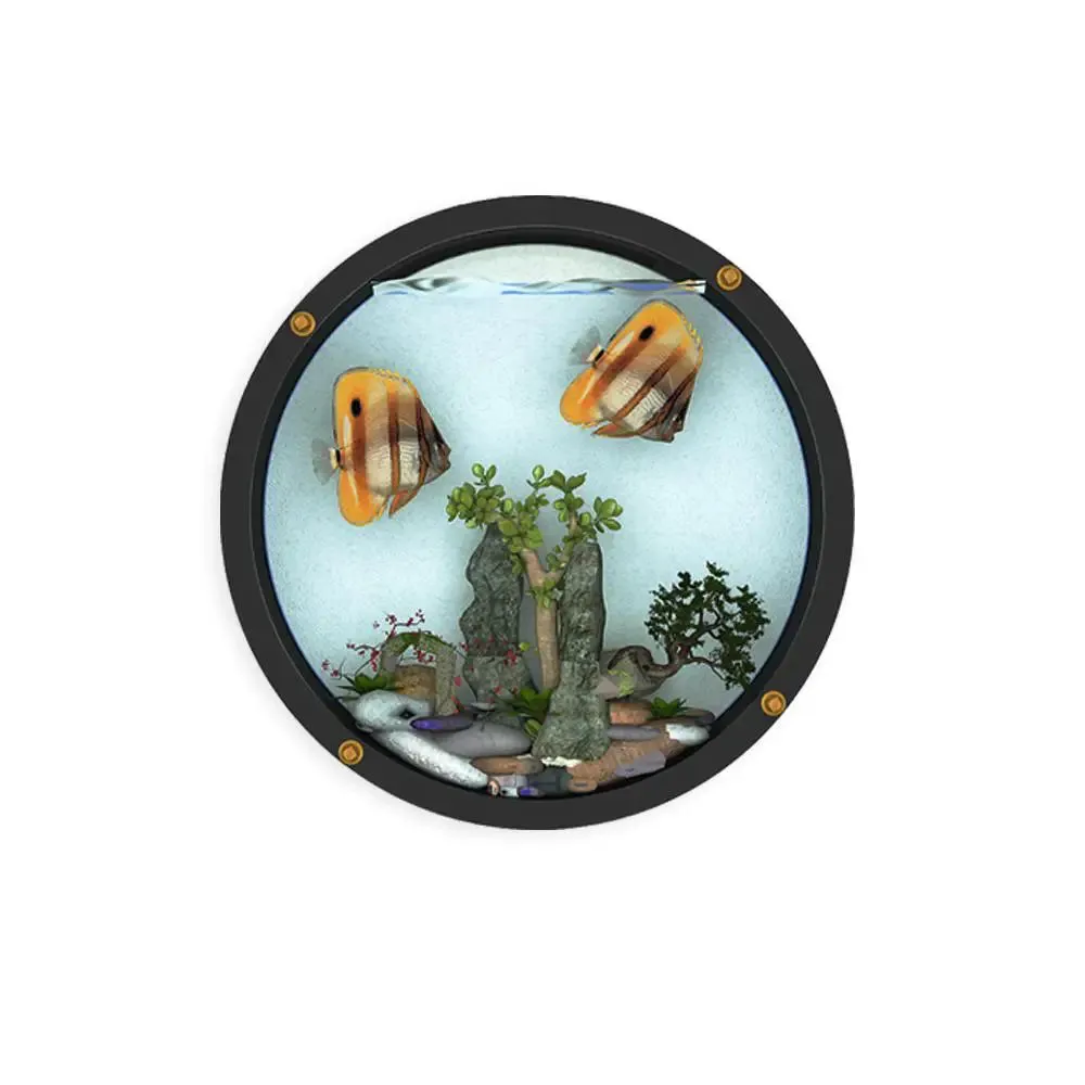Elegant Round Wall Aquarium / Terrarium With Air Pump