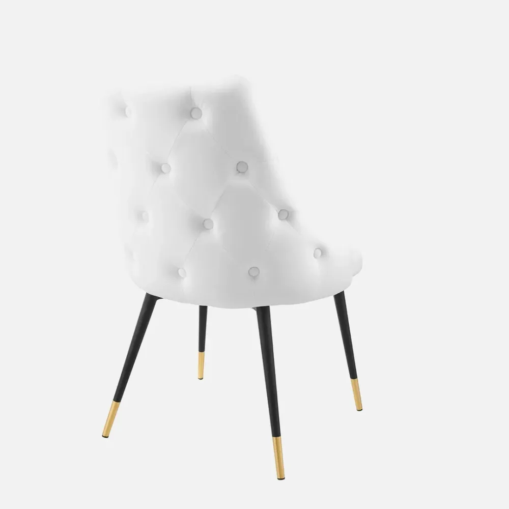 Elegant White Velvet Accent Chair Single